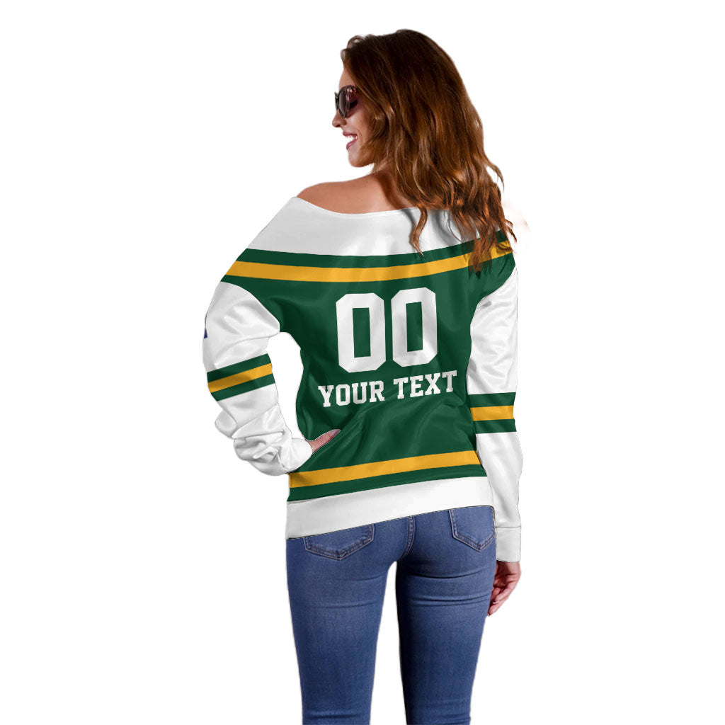 Custom Hockey Australia Off Shoulder Sweater Kookaburras Go Champions