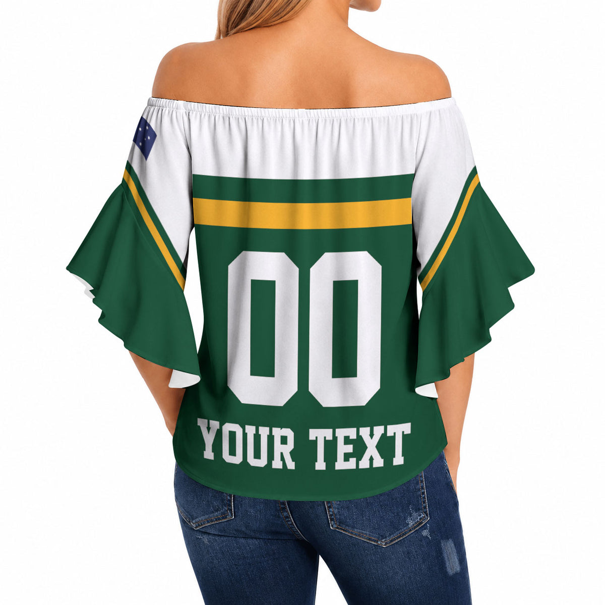 Custom Hockey Australia Off Shoulder Wrap Waist Top Kookaburras Go Champions