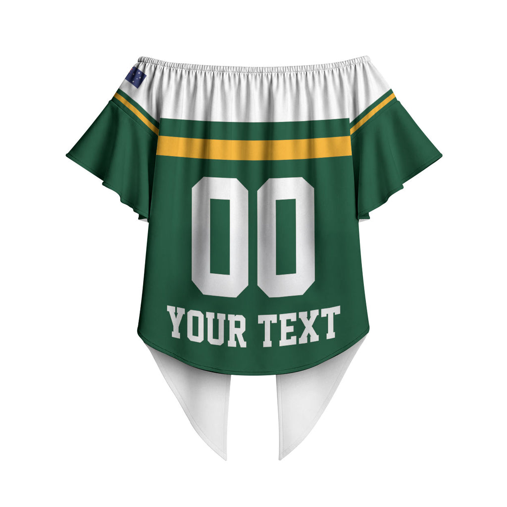Custom Hockey Australia Off Shoulder Wrap Waist Top Kookaburras Go Champions