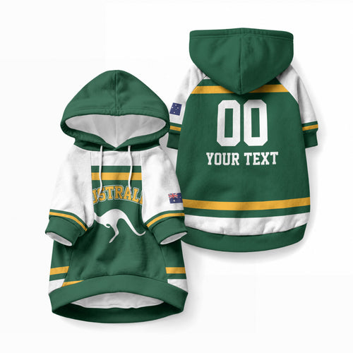 Custom Hockey Australia Pet Hoodie Kookaburras Go Champions
