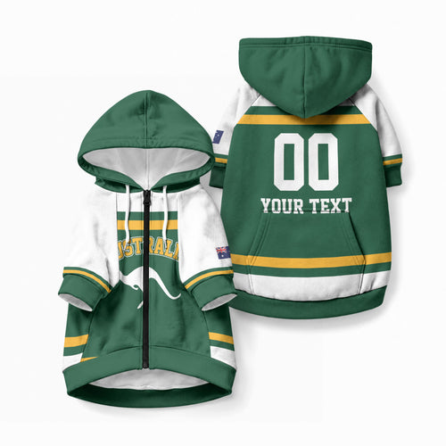 Custom Hockey Australia Pet Hoodie Kookaburras Go Champions