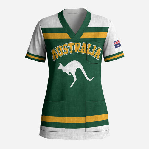 Custom Hockey Australia Scrub Top Kookaburras Go Champions