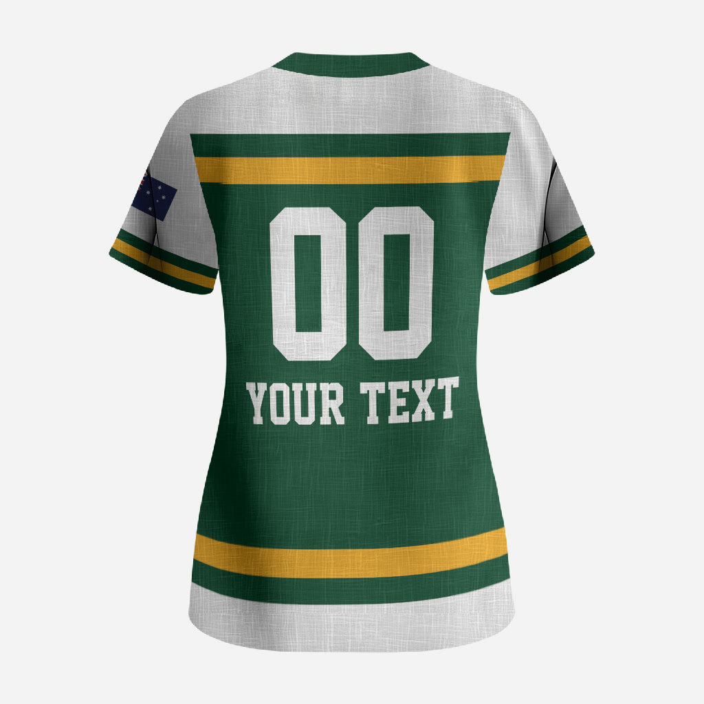 Custom Hockey Australia Scrub Top Kookaburras Go Champions