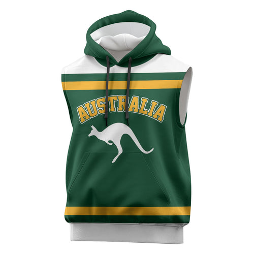 Custom Hockey Australia Sleeveless Hoodie Kookaburras Go Champions
