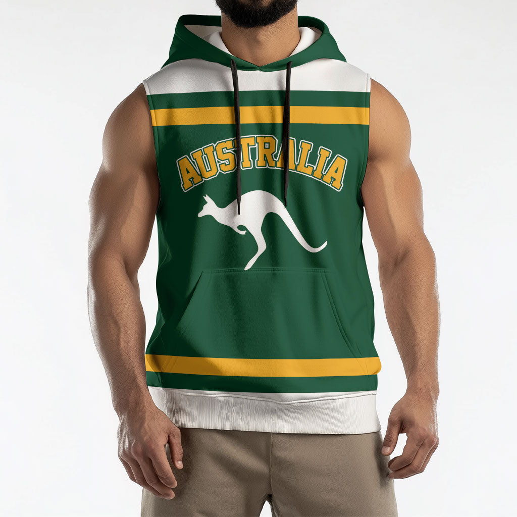 Custom Hockey Australia Sleeveless Hoodie Kookaburras Go Champions