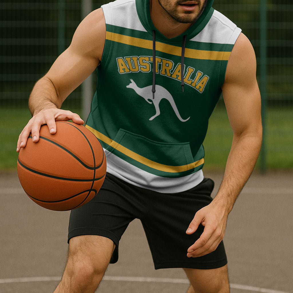 Custom Hockey Australia Sleeveless Hoodie Kookaburras Go Champions