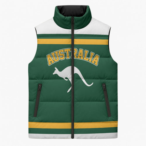 Custom Hockey Australia Sleeveless Puffer Jacket Kookaburras Go Champions