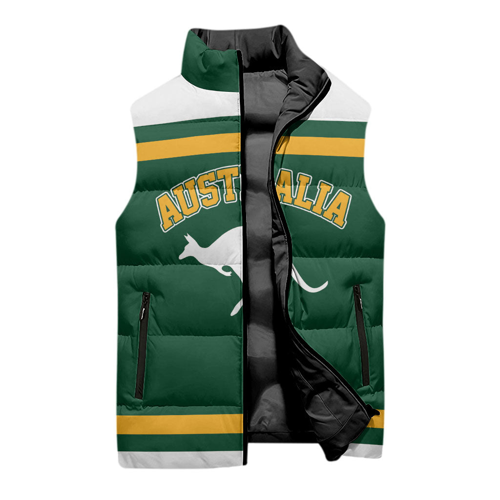 Custom Hockey Australia Sleeveless Puffer Jacket Kookaburras Go Champions