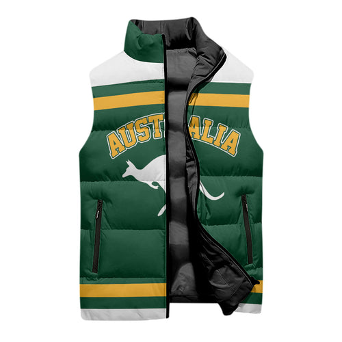 Custom Hockey Australia Sleeveless Puffer Jacket Kookaburras Go Champions