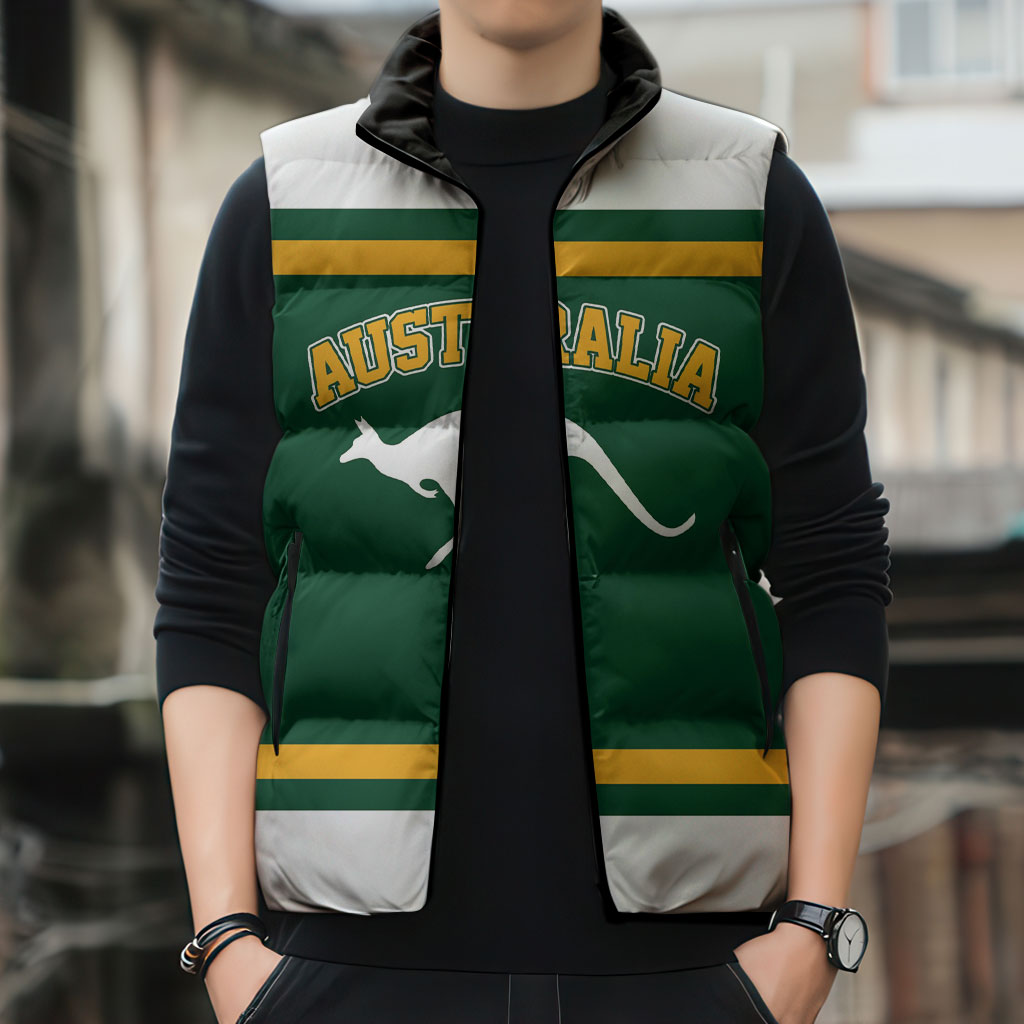 Custom Hockey Australia Sleeveless Puffer Jacket Kookaburras Go Champions