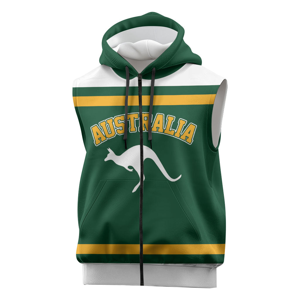 Custom Hockey Australia Sleeveless Zip Hoodie Kookaburras Go Champions
