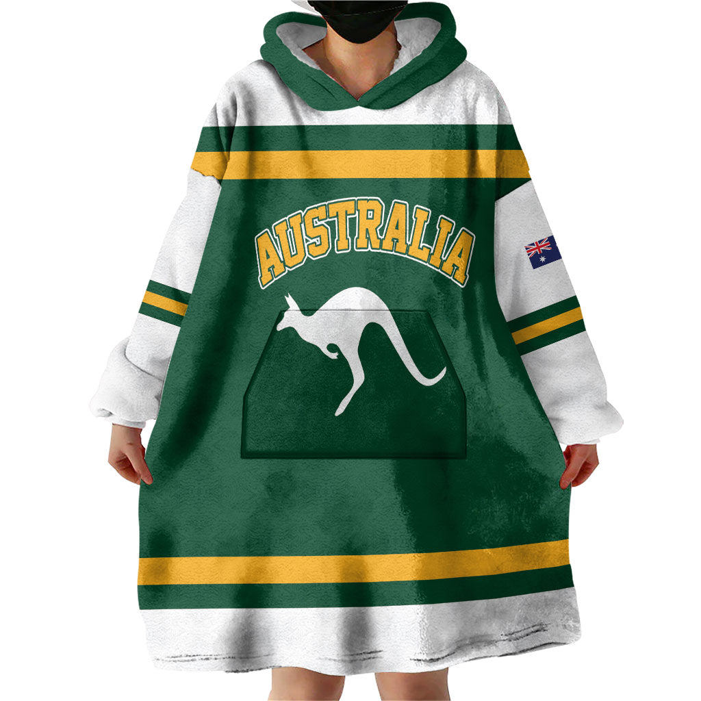 Custom Hockey Australia Wearable Blanket Hoodie Kookaburras Go Champions