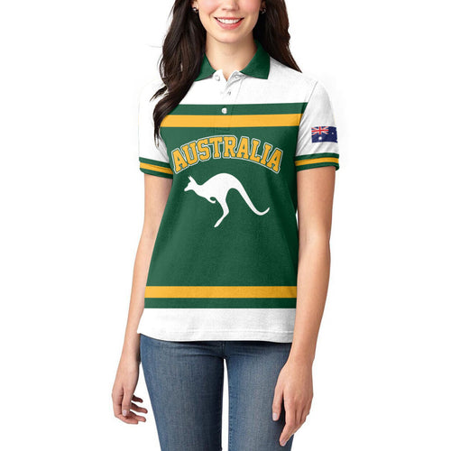 Custom Hockey Australia Women Polo Shirt Kookaburras Go Champions