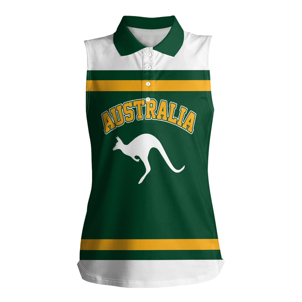 Custom Hockey Australia Women Sleeveless Polo Shirt Kookaburras Go Champions