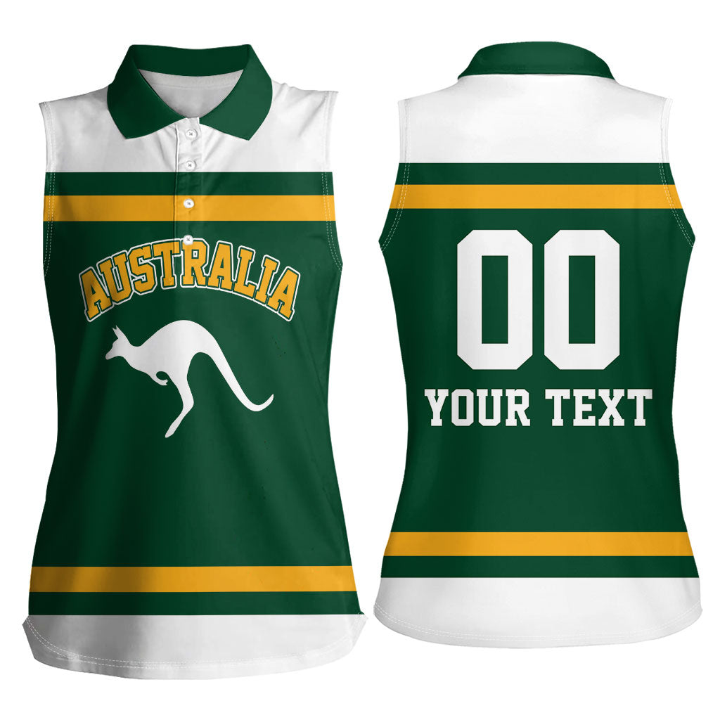 Custom Hockey Australia Women Sleeveless Polo Shirt Kookaburras Go Champions