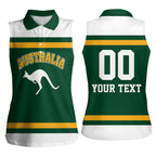 Custom Hockey Australia Women Sleeveless Polo Shirt Kookaburras Go Champions