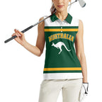 Custom Hockey Australia Women Sleeveless Polo Shirt Kookaburras Go Champions