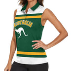 Custom Hockey Australia Women Sleeveless Polo Shirt Kookaburras Go Champions