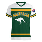 Custom Hockey Australia Women V-Neck T-Shirt Kookaburras Go Champions