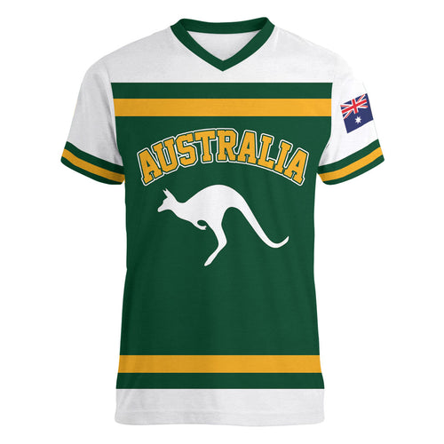 Custom Hockey Australia Women V-Neck T-Shirt Kookaburras Go Champions