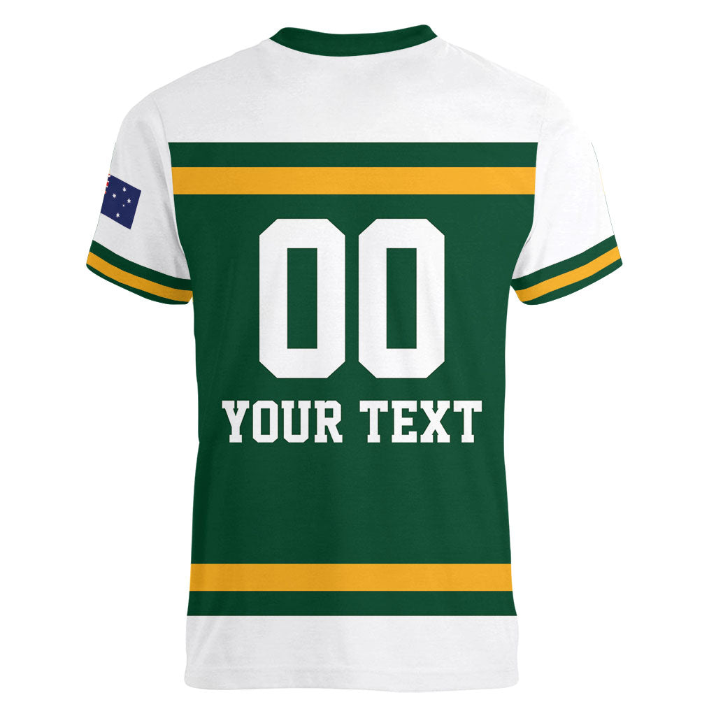 Custom Hockey Australia Women V-Neck T-Shirt Kookaburras Go Champions