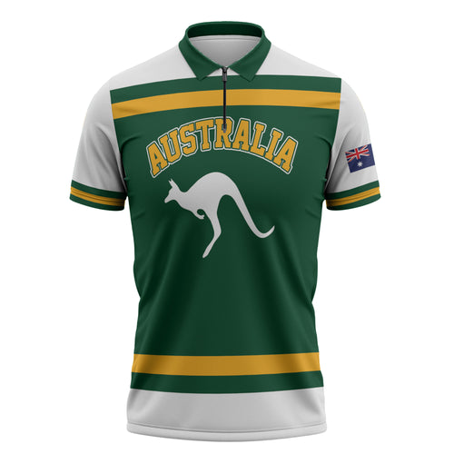 Custom Hockey Australia Zipper Polo Shirt Kookaburras Go Champions
