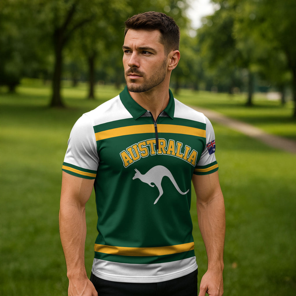 Custom Hockey Australia Zipper Polo Shirt Kookaburras Go Champions