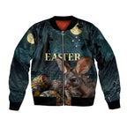 Australia Easter 2024 Bomber Jacket Bunny With Aboriginal Eggs At Starry Night