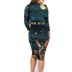 Australia Easter 2024 Family Matching Long Sleeve Bodycon Dress and Hawaiian Shirt Bunny With Aboriginal Eggs At Starry Night