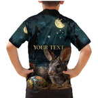 Australia Easter 2024 Family Matching Mermaid Dress and Hawaiian Shirt Bunny With Aboriginal Eggs At Starry Night