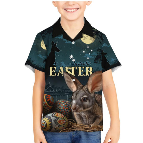 Australia Easter 2024 Family Matching Mermaid Dress and Hawaiian Shirt Bunny With Aboriginal Eggs At Starry Night
