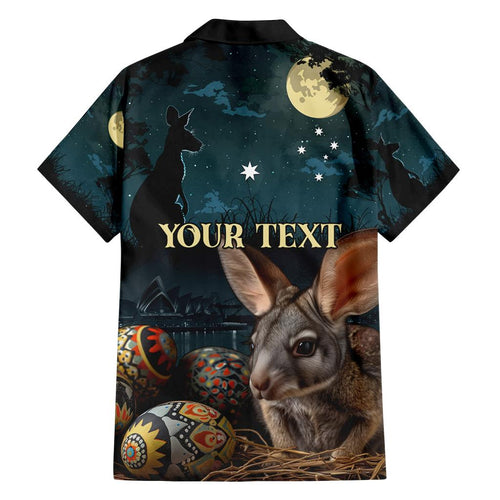 Australia Easter 2024 Family Matching Puletasi and Hawaiian Shirt Bunny With Aboriginal Eggs At Starry Night