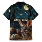 Australia Easter 2024 Family Matching Tank Maxi Dress and Hawaiian Shirt Bunny With Aboriginal Eggs At Starry Night