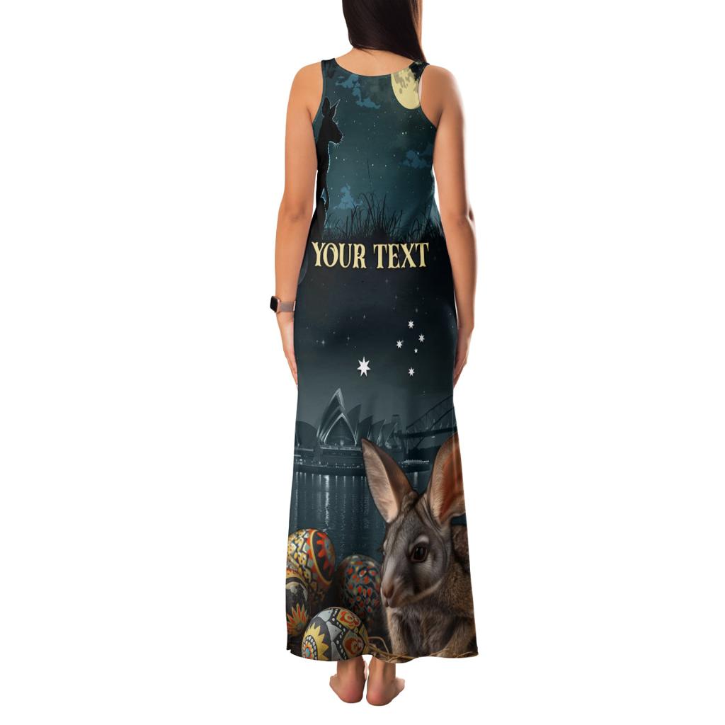 Australia Easter 2024 Family Matching Tank Maxi Dress and Hawaiian Shirt Bunny With Aboriginal Eggs At Starry Night