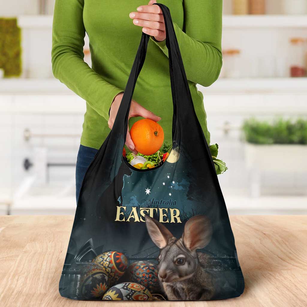 Australia Easter 2024 Grocery Bag Bunny With Aboriginal Eggs At Starry Night