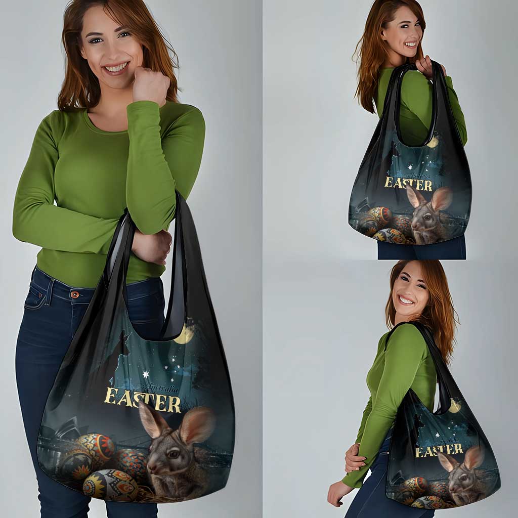 Australia Easter 2024 Grocery Bag Bunny With Aboriginal Eggs At Starry Night