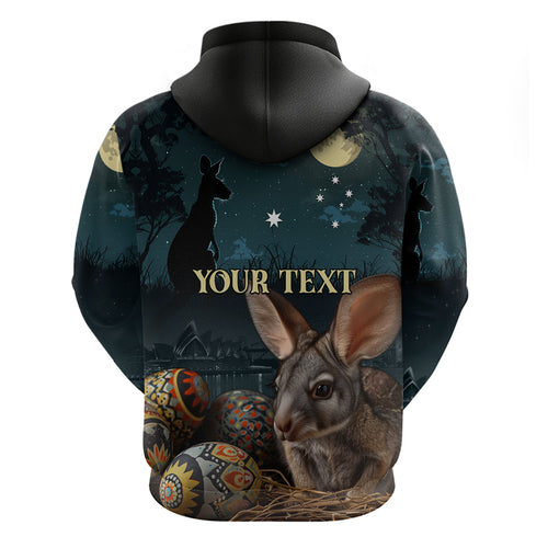 Australia Easter 2024 Hoodie Bunny With Aboriginal Eggs At Starry Night