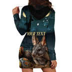 Australia Easter 2024 Hoodie Dress Bunny With Aboriginal Eggs At Starry Night