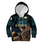 Australia Easter 2024 Kid Hoodie Bunny With Aboriginal Eggs At Starry Night