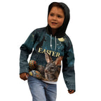 Australia Easter 2024 Kid Hoodie Bunny With Aboriginal Eggs At Starry Night