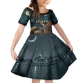 Australia Easter 2024 Kid Short Sleeve Dress Bunny With Aboriginal Eggs At Starry Night