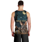 Australia Easter 2024 Men Tank Top Bunny With Aboriginal Eggs At Starry Night