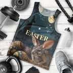 Australia Easter 2024 Men Tank Top Bunny With Aboriginal Eggs At Starry Night