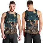 Australia Easter 2024 Men Tank Top Bunny With Aboriginal Eggs At Starry Night