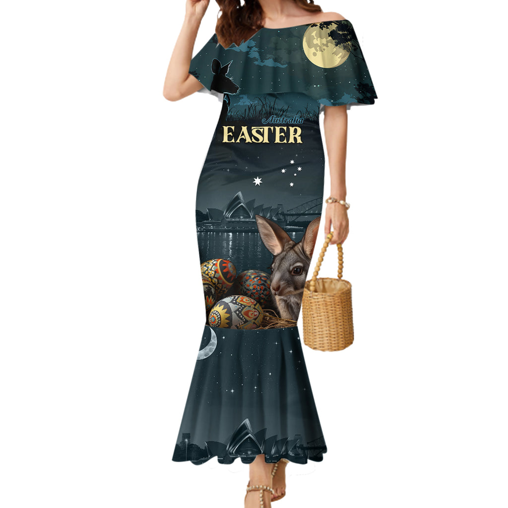 Australia Easter 2024 Mermaid Dress Bunny With Aboriginal Eggs At Starry Night