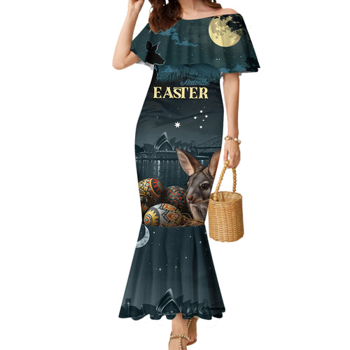 Australia Easter 2024 Mermaid Dress Bunny With Aboriginal Eggs At Starry Night