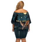 Australia Easter 2024 Off Shoulder Short Dress Bunny With Aboriginal Eggs At Starry Night