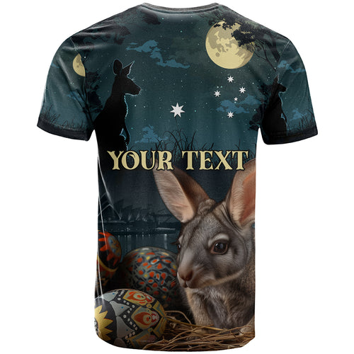 Australia Easter 2024 T Shirt Bunny With Aboriginal Eggs At Starry Night