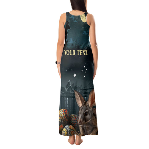 Australia Easter 2024 Tank Maxi Dress Bunny With Aboriginal Eggs At Starry Night