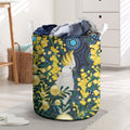 Australia Golden Wattle Laundry Basket Aussie Cockatoo Aboriginal Art
